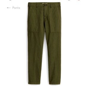 Alex Mill Neil Utility Straight Leg Pant in Olive